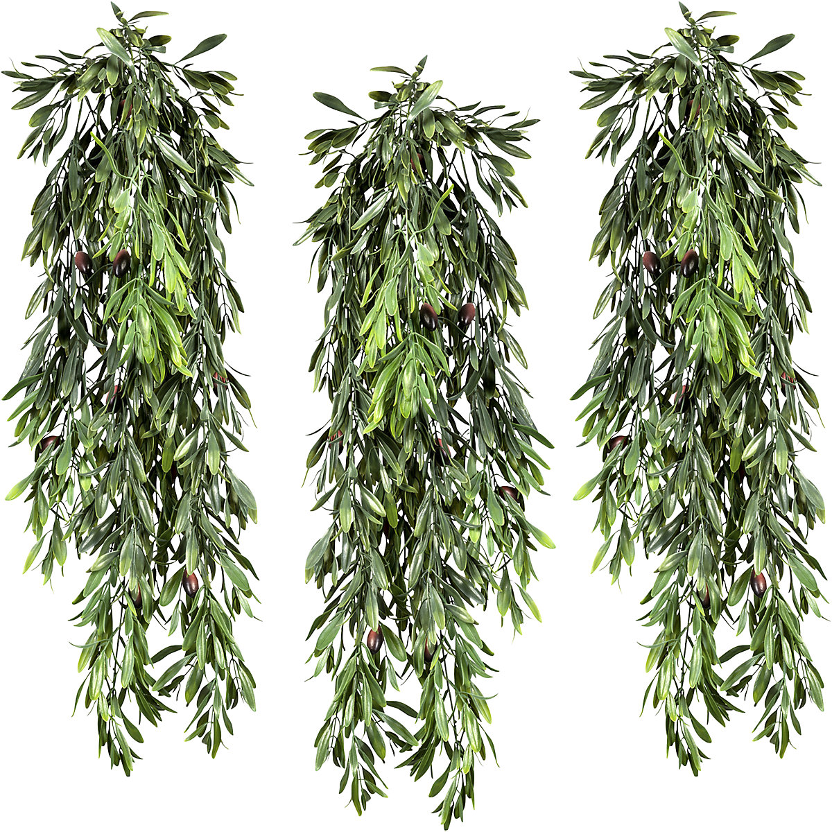 Olivenblatthänger, VE 3 Stk, mit 10 Oliven, Länge 850 mm, grün