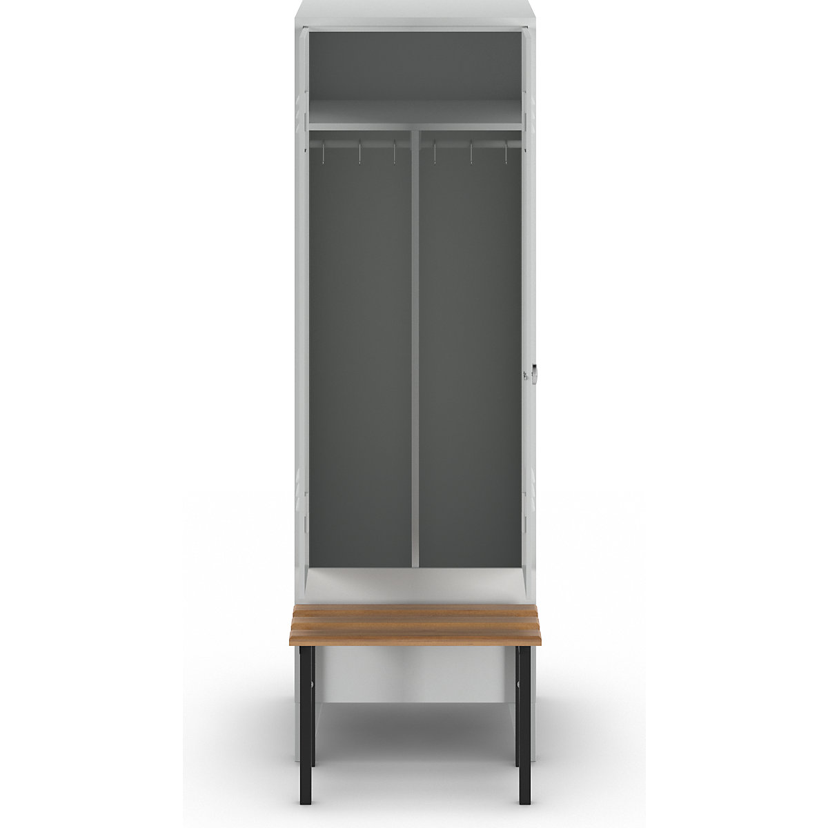 Schwarz-Weiß-Spind Berlin 2 mit Sitzbank Wolf (Produktabbildung 2)-1