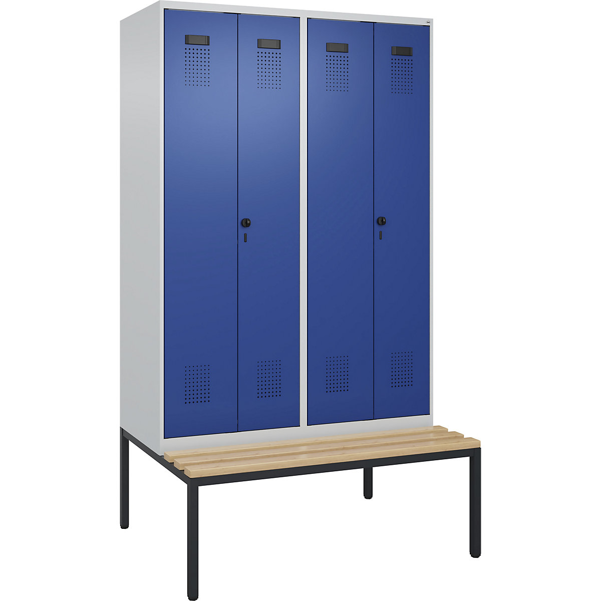 Schwarz-Weiß-Spind Evolo PLUS Sitzbank (Produktabbildung 2)-1