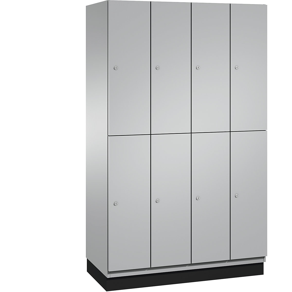 CAMBIO Fächerschrank mit Garderobenstange C+P, 8 Fächer, Korpus weißaluminium / Tür weißaluminium-10