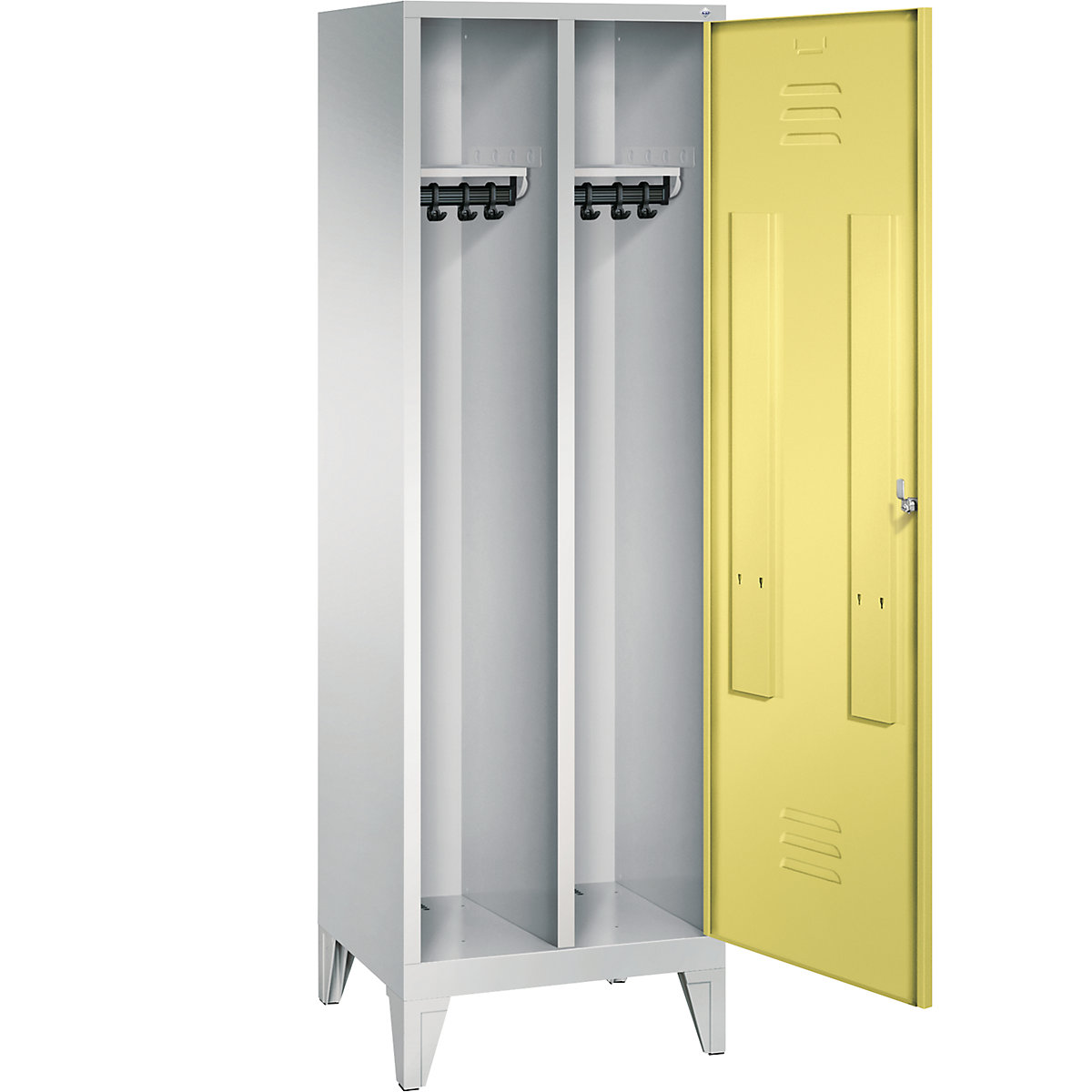 C+P CLASSIC Garderobenschrank mit Füßen, Tür über 2 Abteile (Produktabbildung 24)