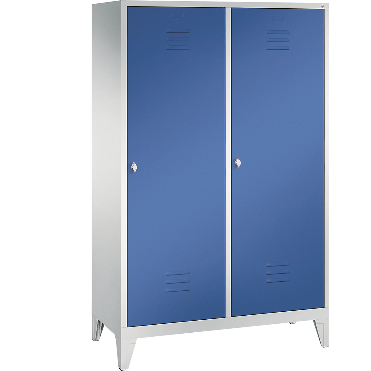 CLASSIC Garderobenschrank mit Füßen, Tür über 2 Abteile C+P