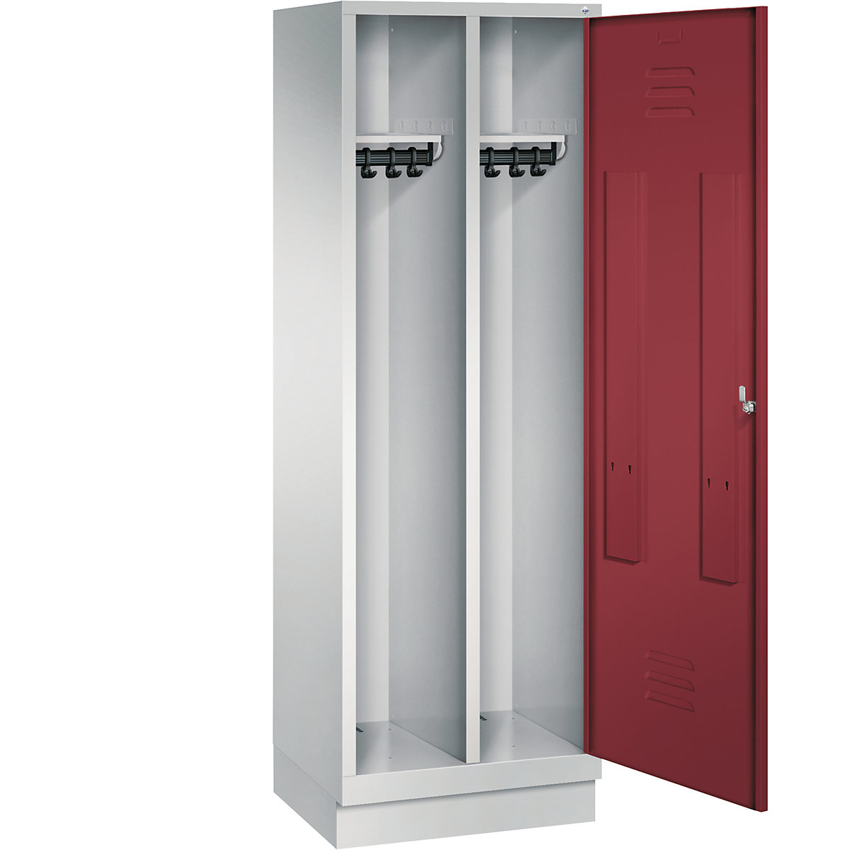 CLASSIC Garderobenschrank mit Sockel, Tür über 2 Abteile C+P (Produktabbildung 2)-1