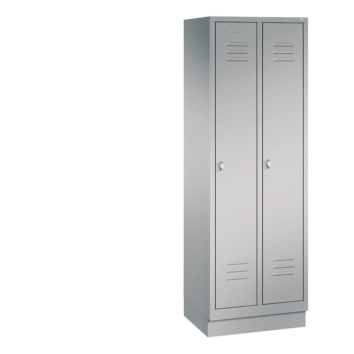 CLASSIC Garderobenschrank mit Sockel C+P, 2 Abteile, Abteilbreite 300 mm, weißaluminium-14