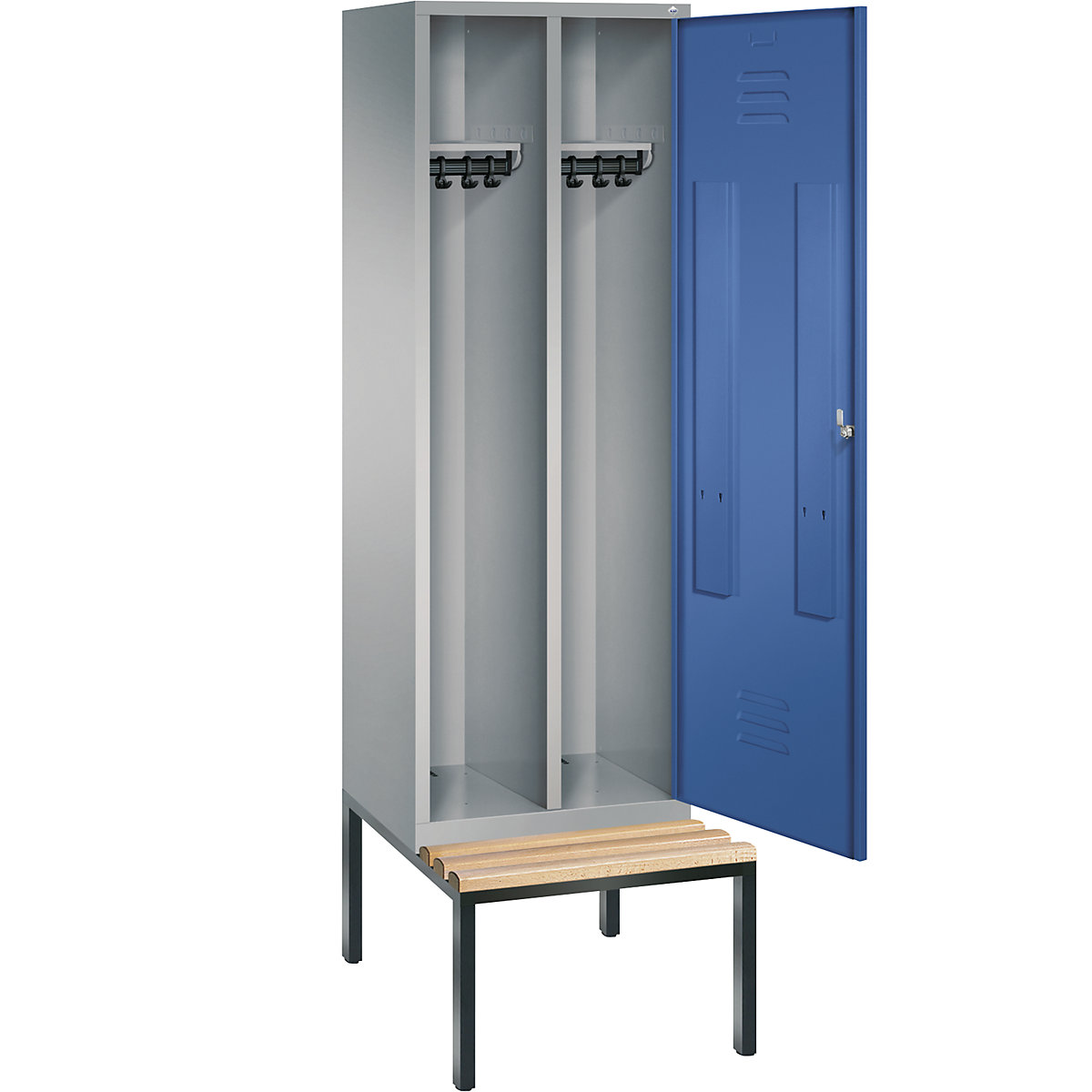 CLASSIC Garderobenschrank mit untergebauter Sitzbank, Tür über 2 Abteile C+P (Produktabbildung 26)-25