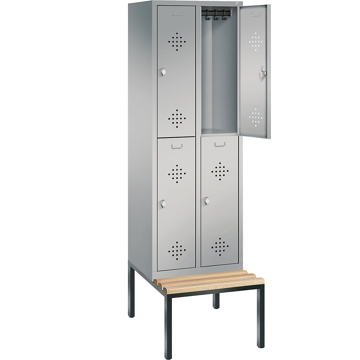 CLASSIC Garderobenschrank mit untergebauter Sitzbank, doppelstöckig C+P (Produktabbildung 20)-19