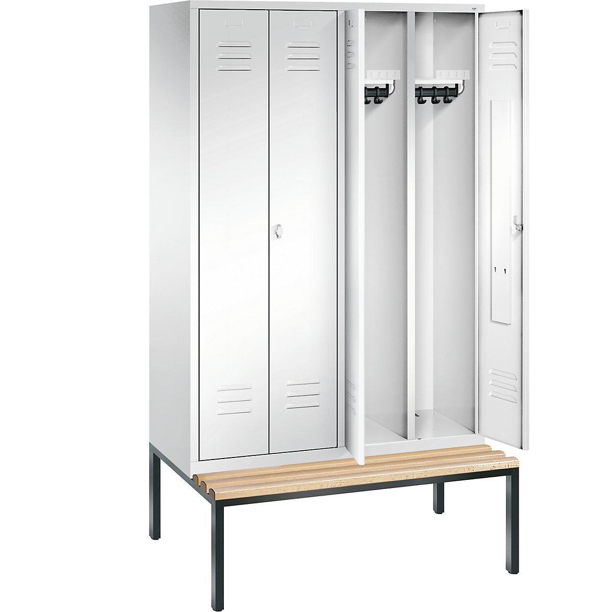 CLASSIC Garderobenschrank mit untergebauter Sitzbank, zueinander schlagende Türen C+P (Produktabbildung 22)-21