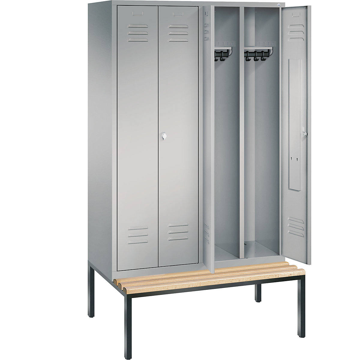 CLASSIC Garderobenschrank mit untergebauter Sitzbank, zueinander schlagende Türen C+P (Produktabbildung 21)-20