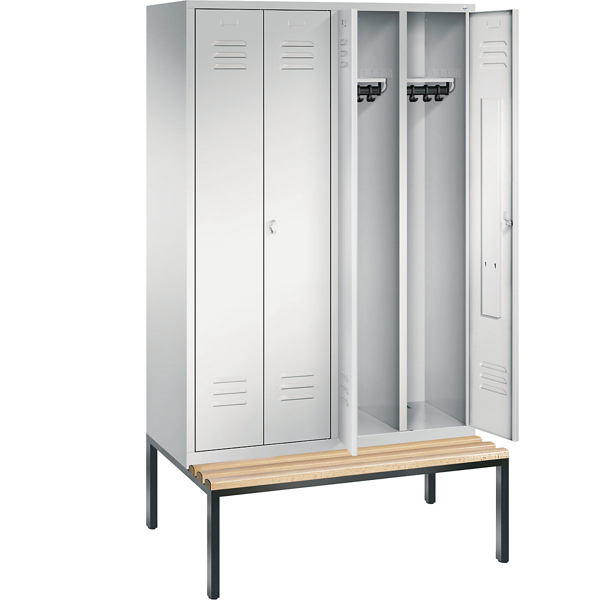 CLASSIC Garderobenschrank mit untergebauter Sitzbank, zueinander schlagende Türen C+P (Produktabbildung 20)-19