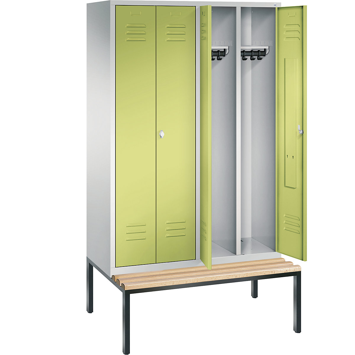 CLASSIC Garderobenschrank mit untergebauter Sitzbank, zueinander schlagende Türen C+P (Produktabbildung 26)-25