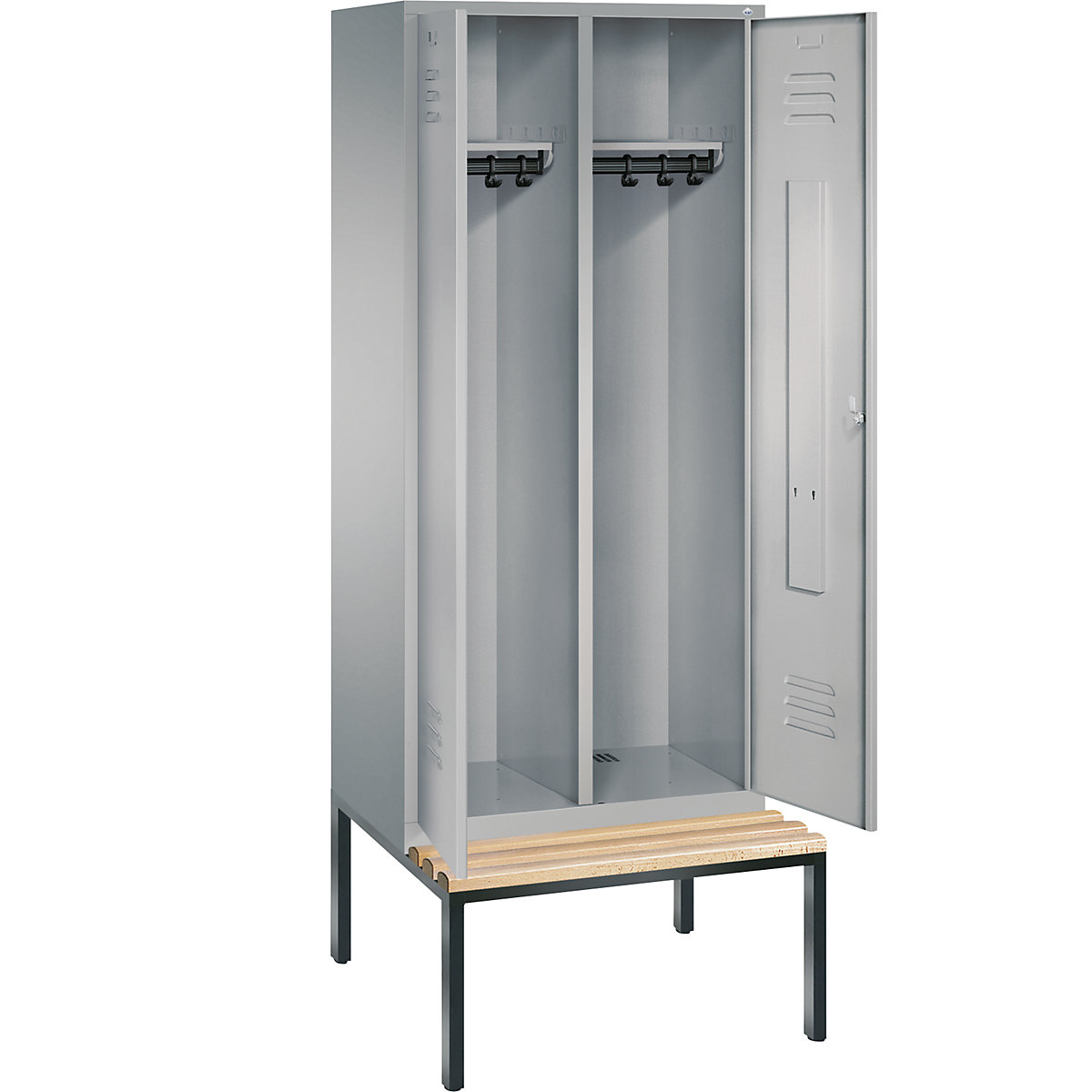 CLASSIC Garderobenschrank mit untergebauter Sitzbank, zueinander schlagende Türen C+P (Produktabbildung 24)-23