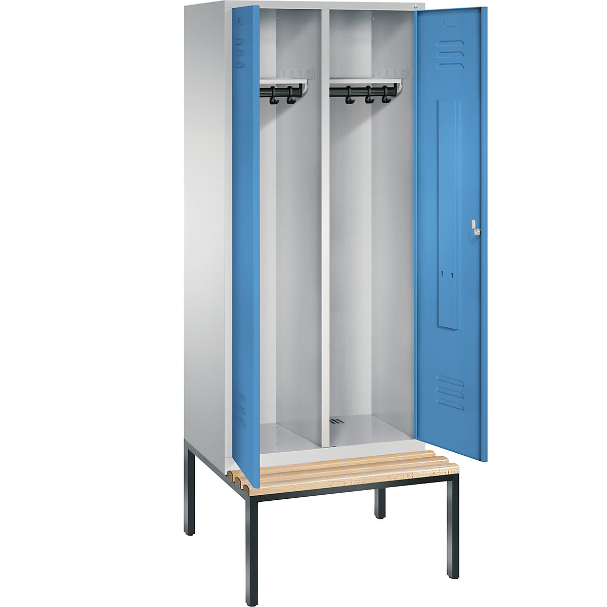 CLASSIC Garderobenschrank mit untergebauter Sitzbank, zueinander schlagende Türen C+P (Produktabbildung 27)-26