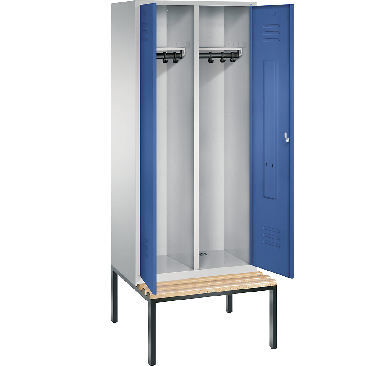 CLASSIC Garderobenschrank mit untergebauter Sitzbank, zueinander schlagende Türen C+P (Produktabbildung 23)-22