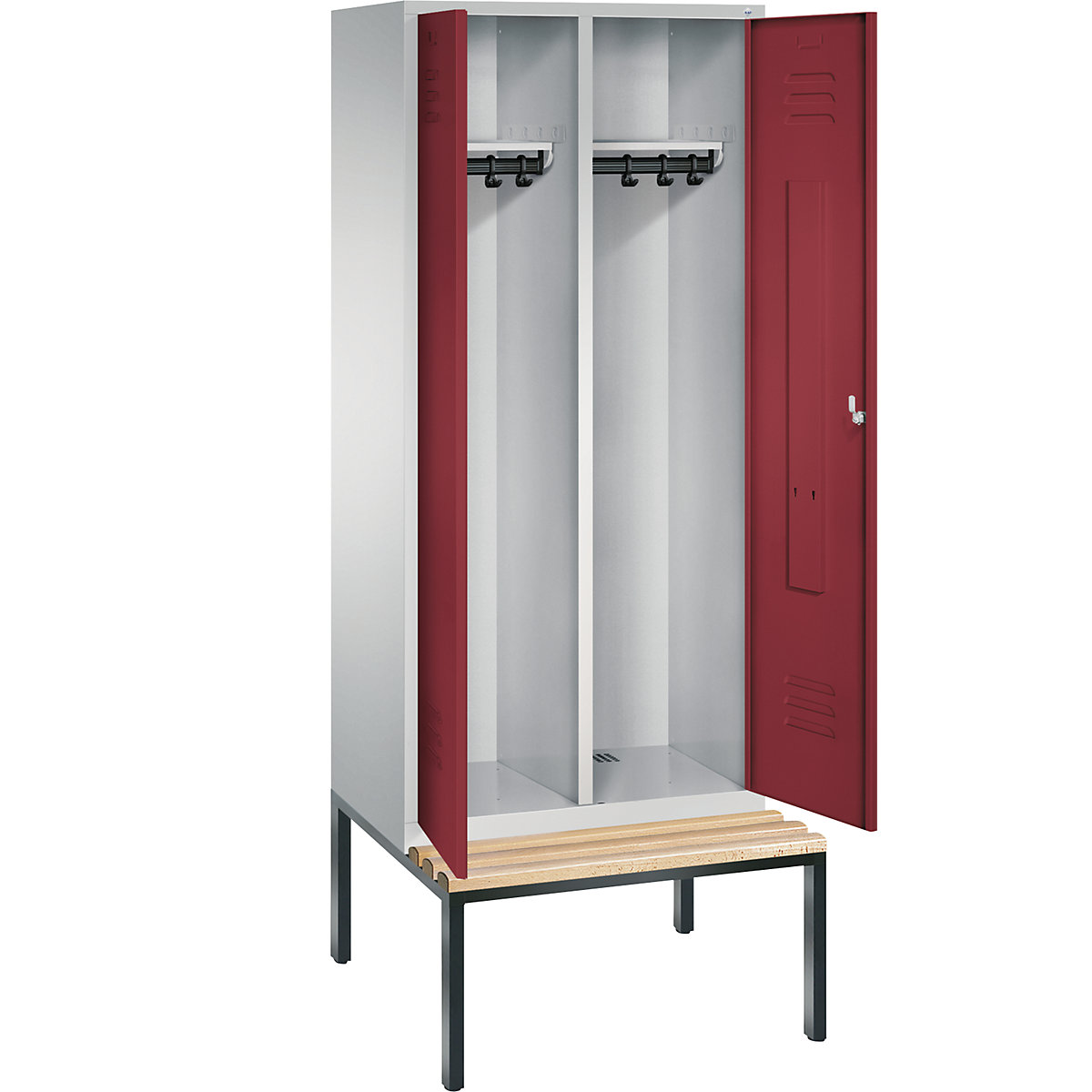CLASSIC Garderobenschrank mit untergebauter Sitzbank, zueinander schlagende Türen C+P (Produktabbildung 21)-20