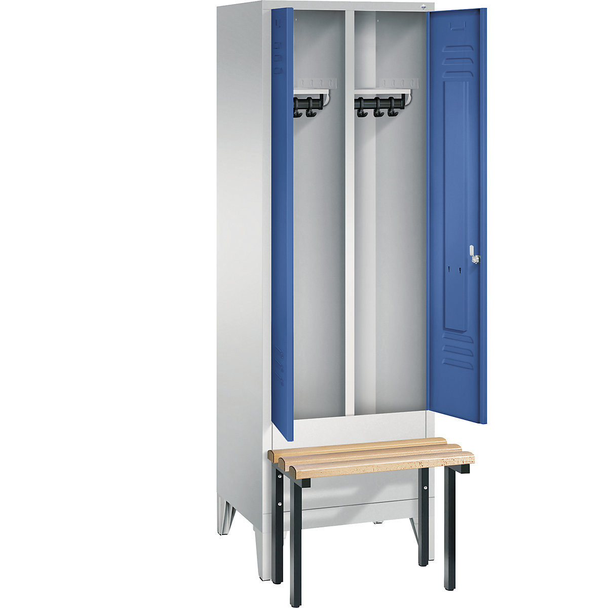 CLASSIC Garderobenschrank mit vorgebauter Sitzbank, zueinander schlagende Türen C+P (Produktabbildung 19)-18
