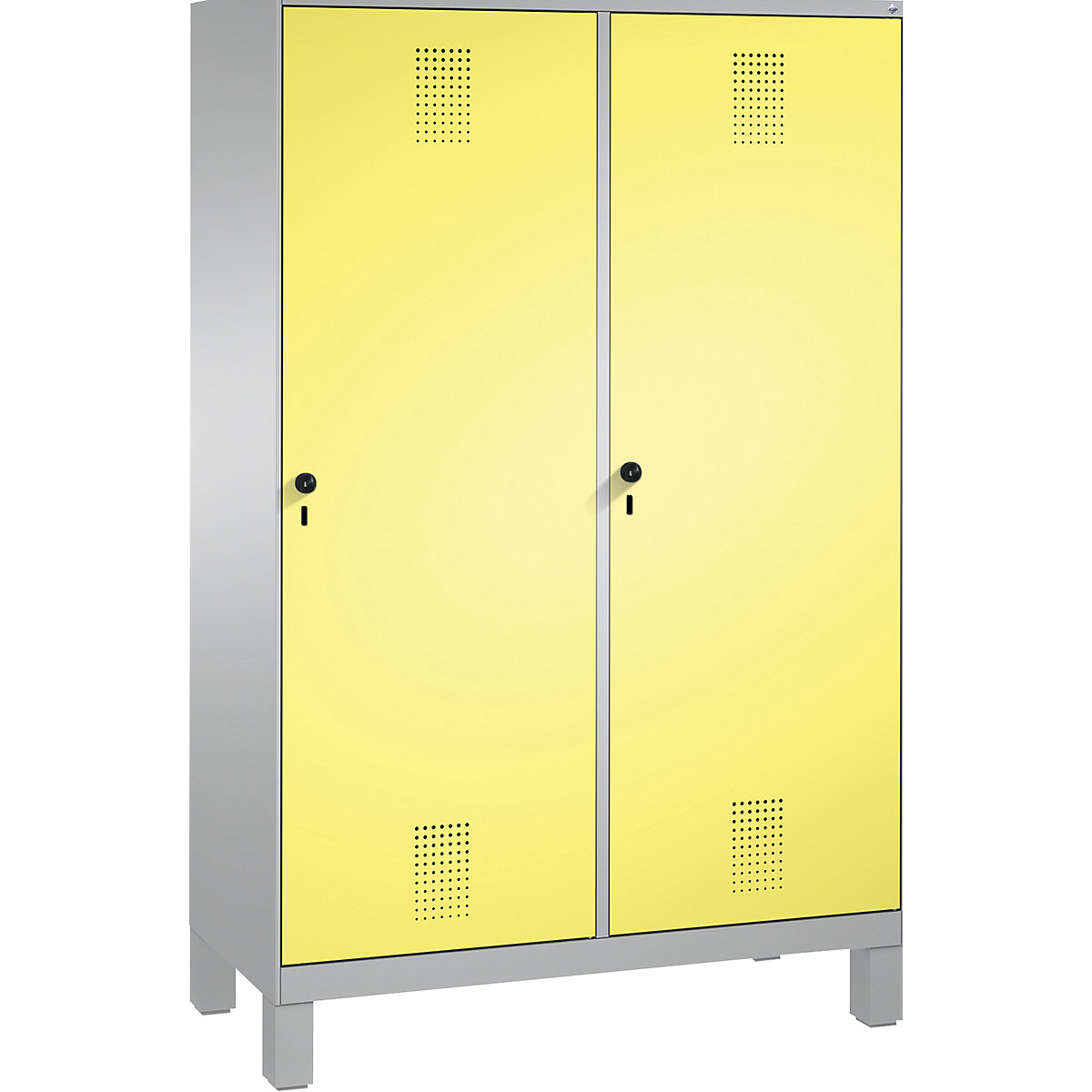 EVOLO Garderobenschrank, Tür über 2 Abteile, mit Füßen C+P
