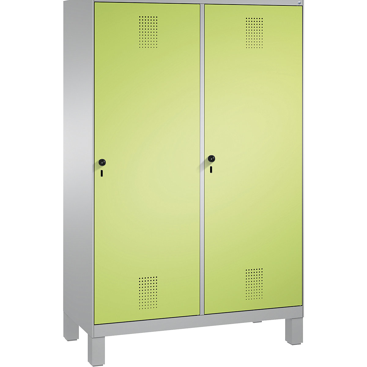 EVOLO Garderobenschrank, Tür über 2 Abteile, mit Füßen C+P