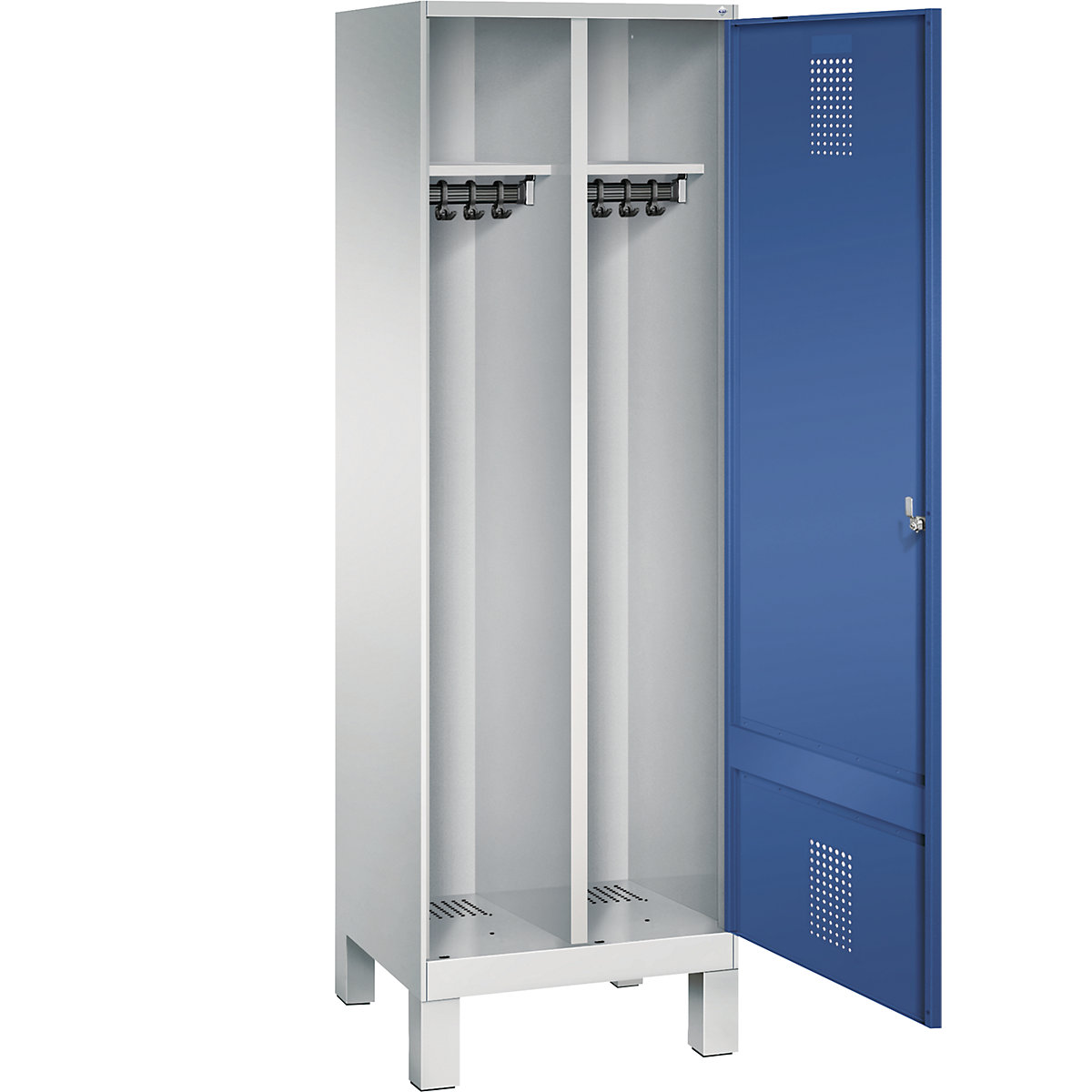 EVOLO Garderobenschrank, Tür über 2 Abteile, mit Füßen C+P (Produktabbildung 28)-27