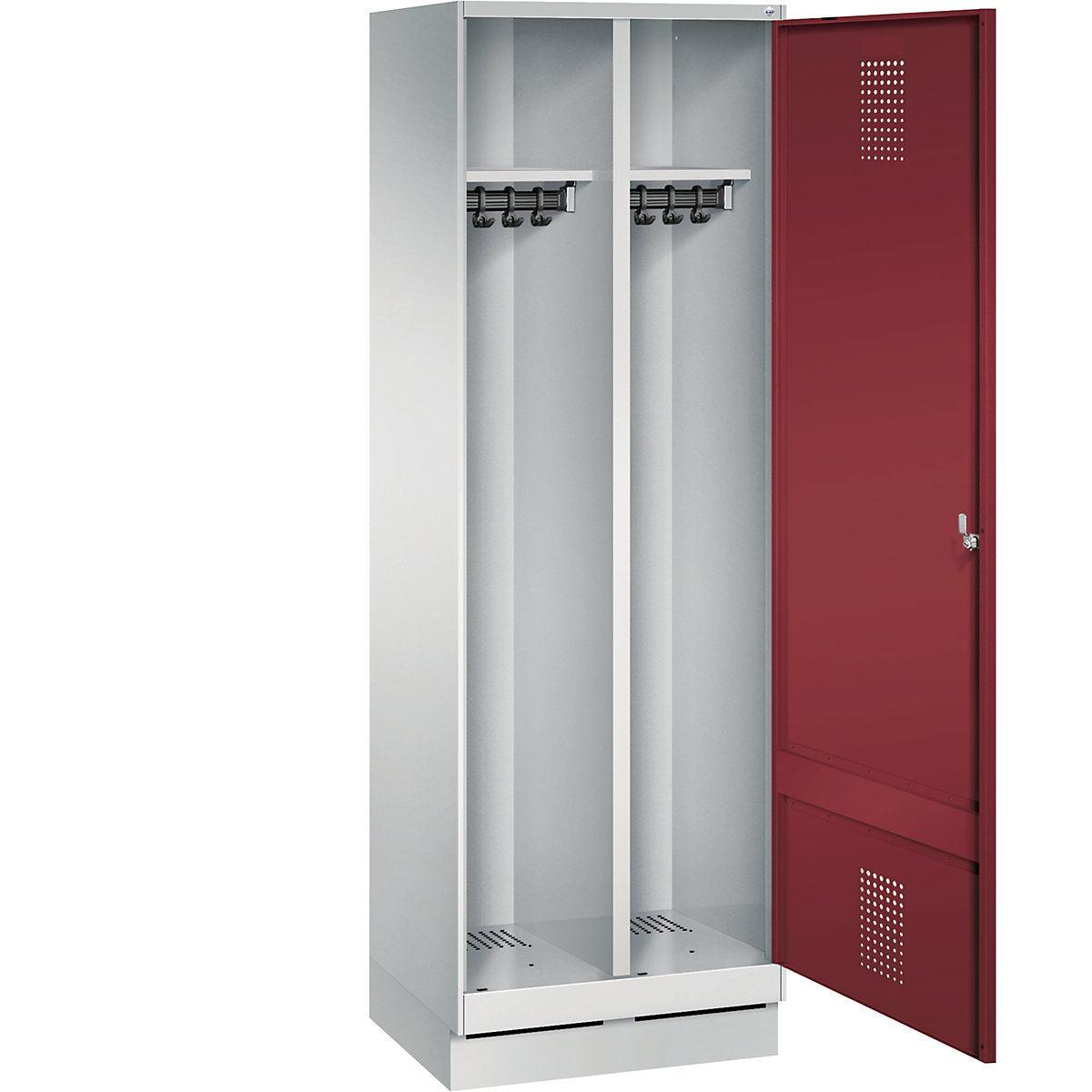 EVOLO Garderobenschrank, Tür über 2 Abteile, mit Sockel C+P (Produktabbildung 24)-23