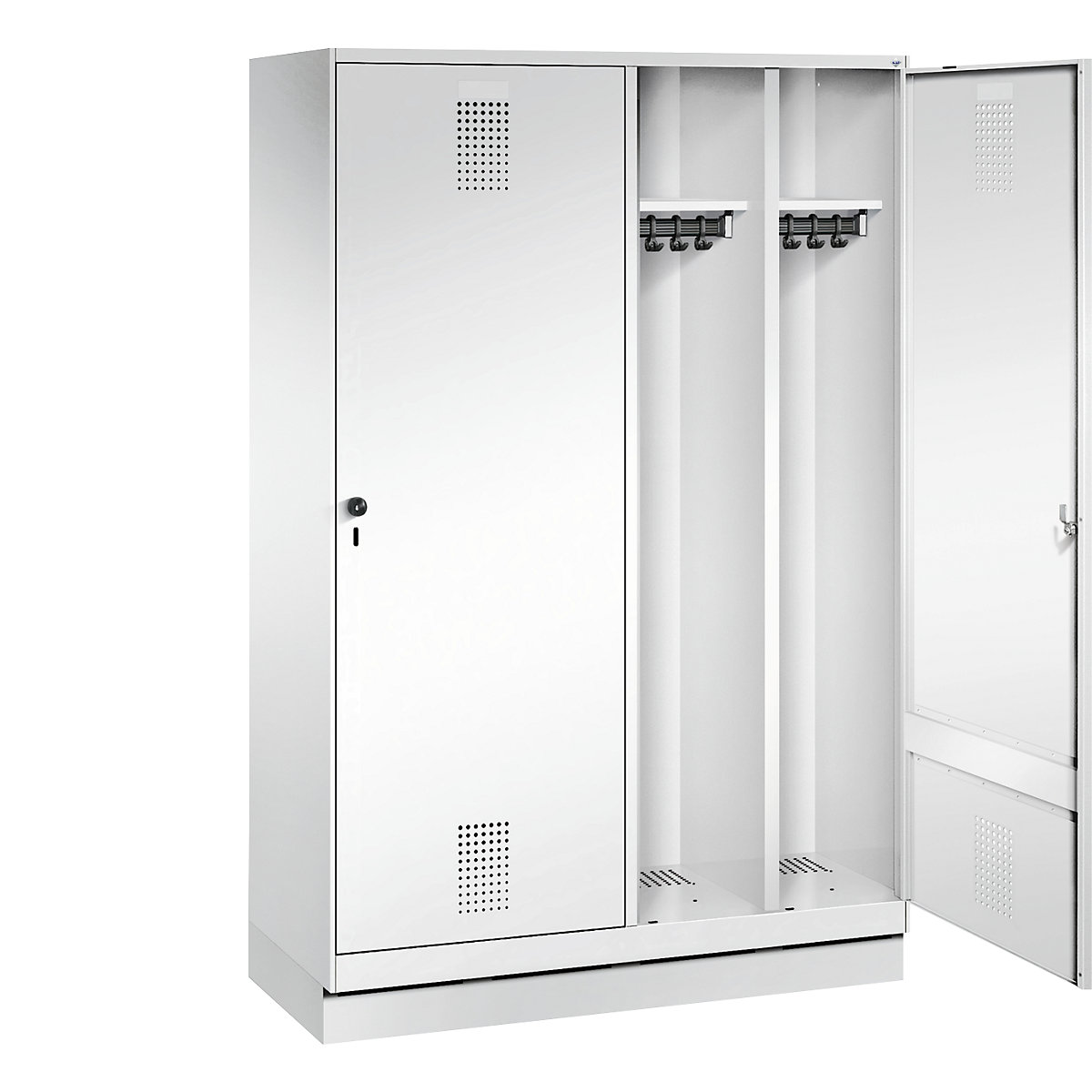 EVOLO Garderobenschrank, Tür über 2 Abteile, mit Sockel C+P (Produktabbildung 19)-18