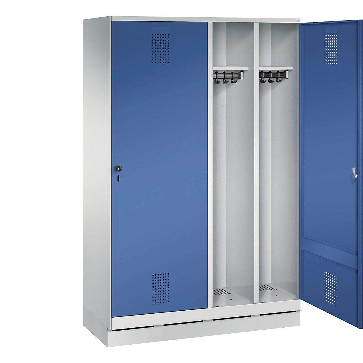 EVOLO Garderobenschrank, Tür über 2 Abteile, mit Sockel C+P (Produktabbildung 27)-26