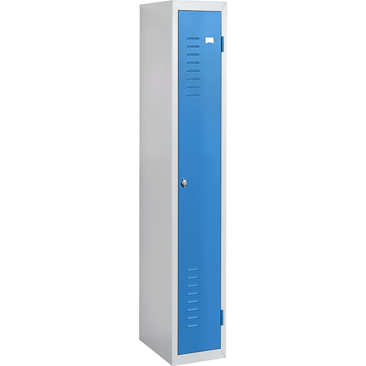 Stahlspind, 1 Abteil, Breite 300 mm, Grundelement, Tür lichtblau