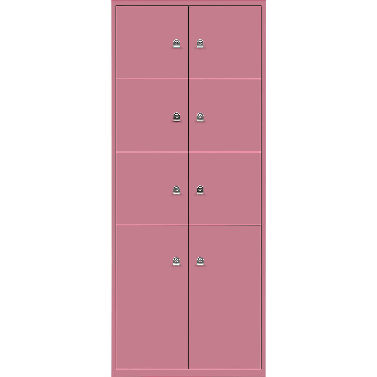 LateralFile™ Lodge BISLEY, mit 8 Schließfächern Höhe 6 x 375 mm, 2 x 755 mm, pink-4