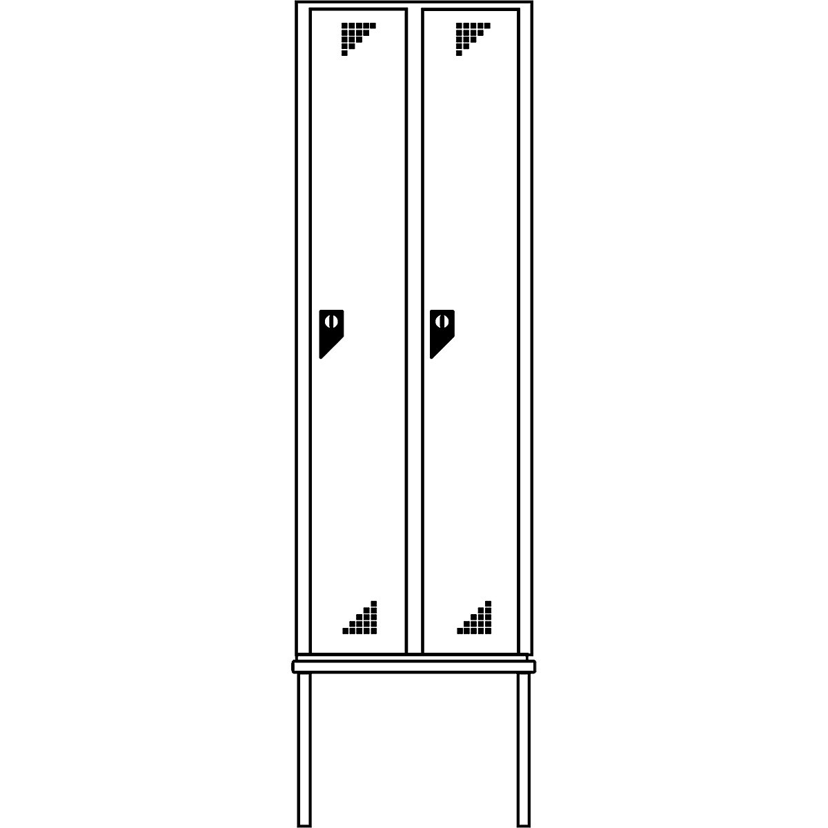 Mehrzweck-/Garderobenschrank mit Sitzbank eurokraft pro (Produktabbildung 4)-3