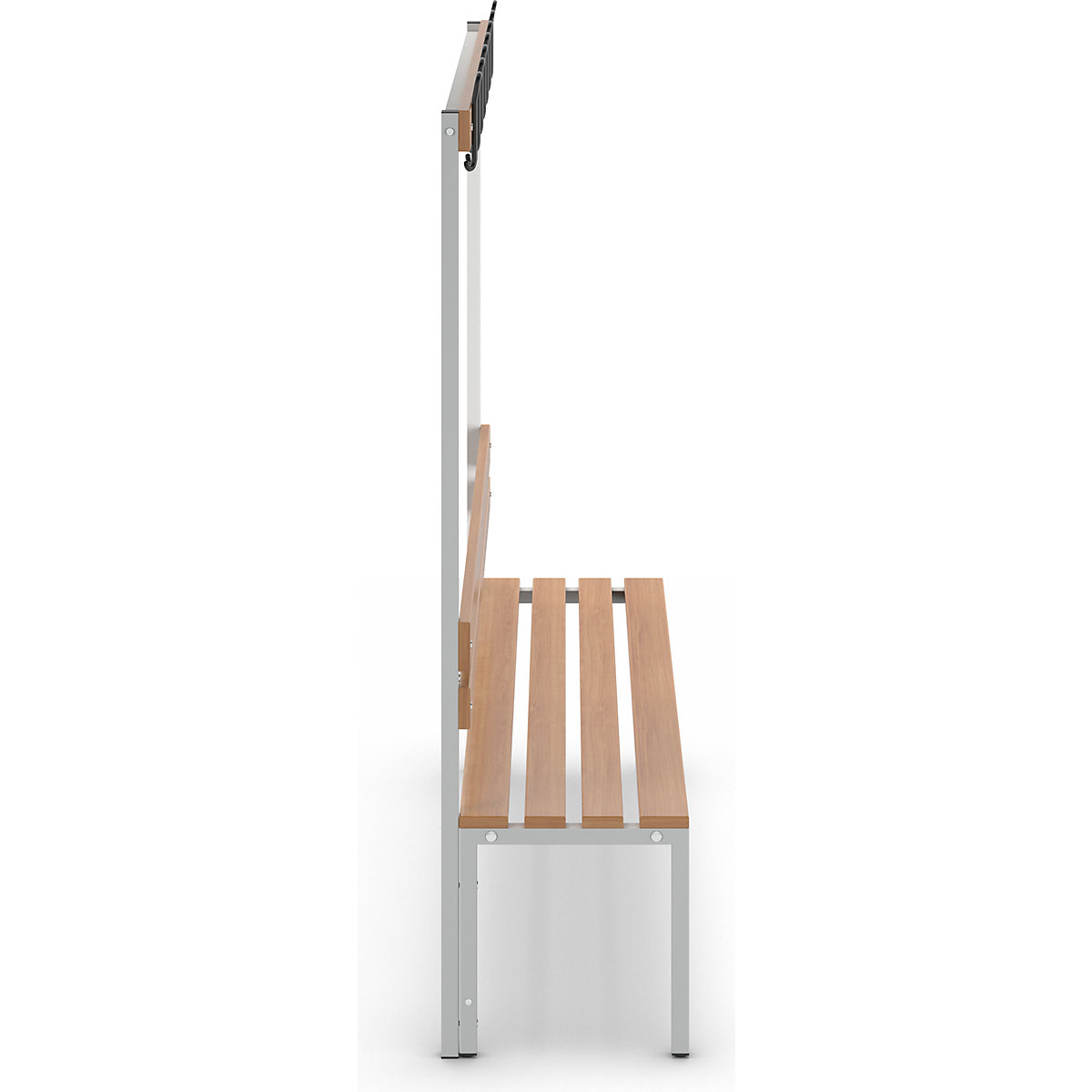 Garderobenbank mit Lehne, einseitig eurokraft basic (Produktabbildung 5)-4