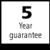 5 year guarantee  Products with this symbol have a 5 year guarantee (from the day of delivery) on the quality of material and processing.
