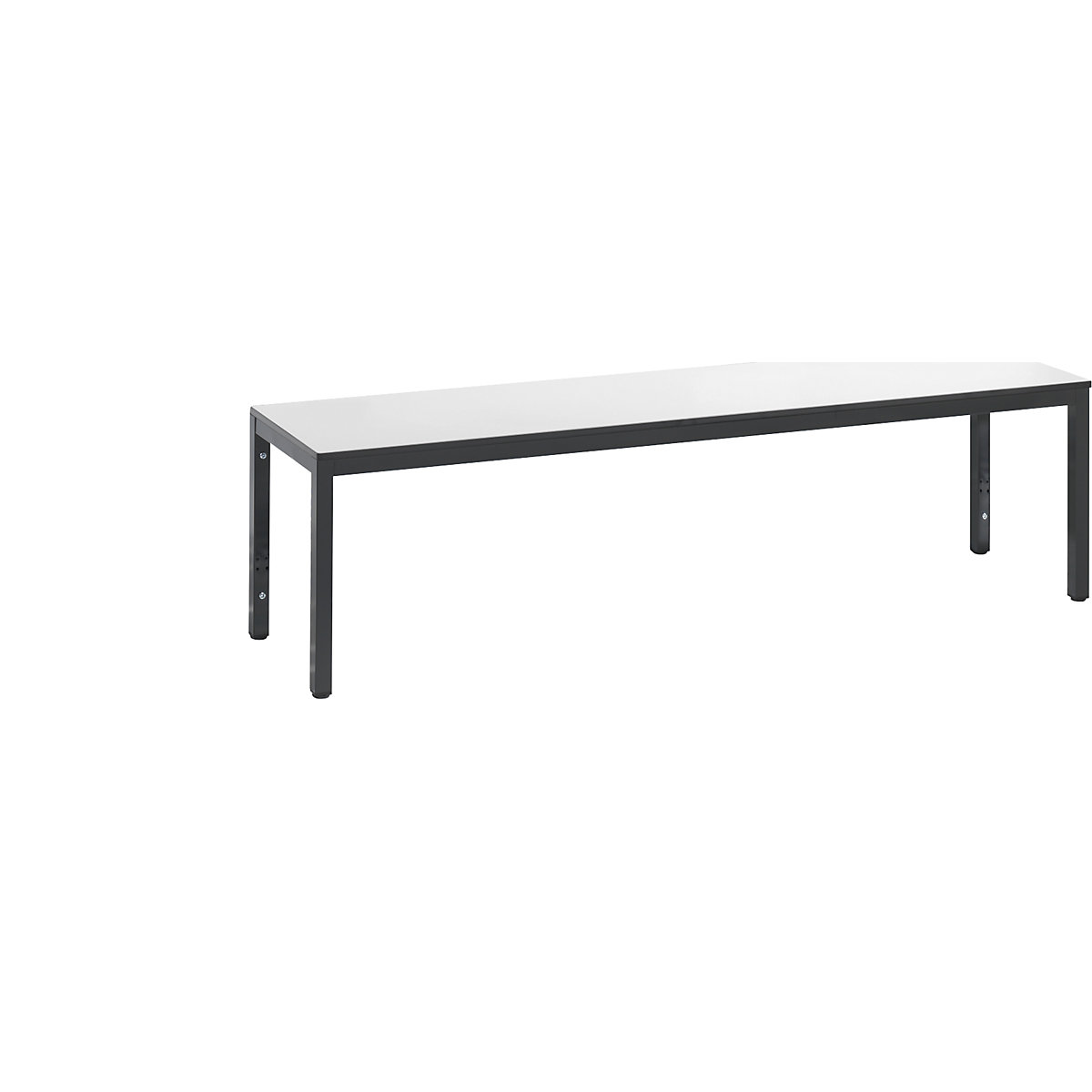 BASIC PLUS cloakroom bench – C+P, HPL seat surface, length 1500 mm, white-6