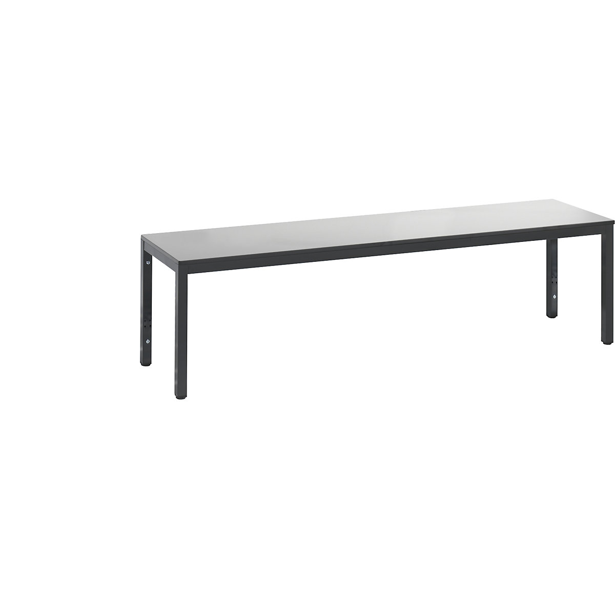 BASIC PLUS cloakroom bench – C+P, HPL seat surface, length 1500 mm, silver grey-3