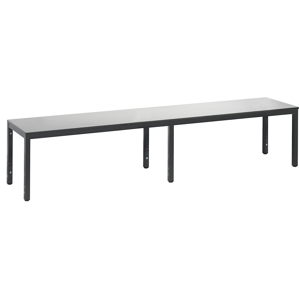BASIC PLUS cloakroom bench – C+P, HPL seat surface, length 1960 mm, silver grey-9