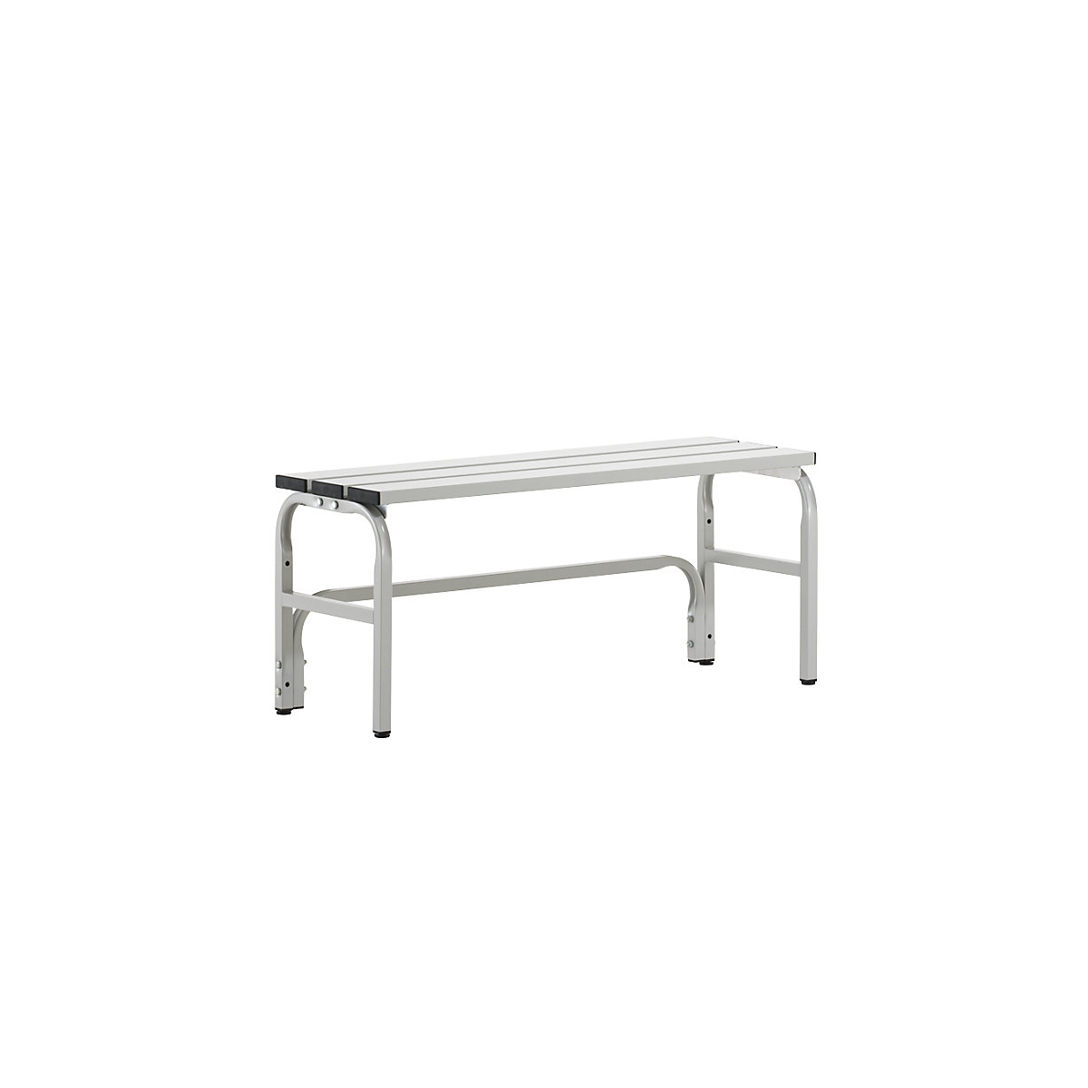 Changing room bench made of stainless steel – Sypro, HxD 450 x 350 mm, length 1015 mm, light grey-5