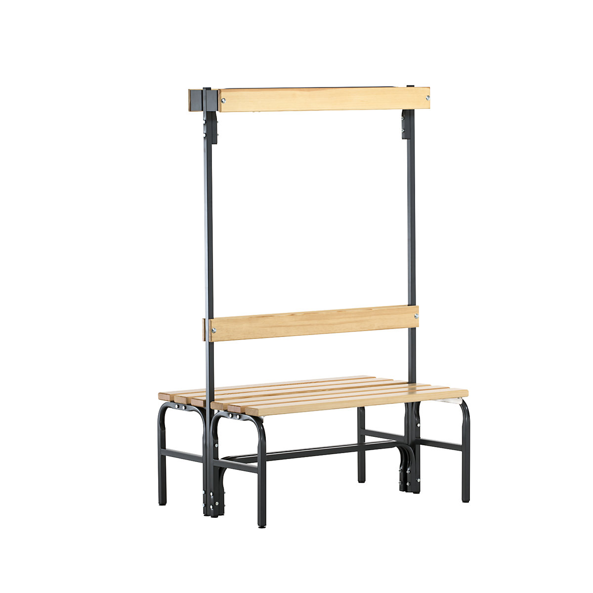 Changing room bench with hook strips - Sypro