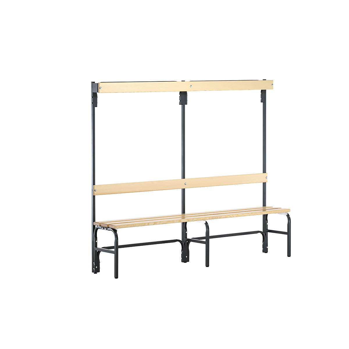 Changing room bench with hook strips - Sypro
