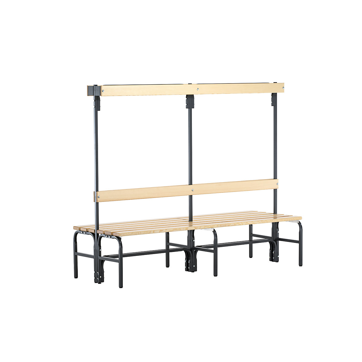 Changing room bench with hook strips - Sypro