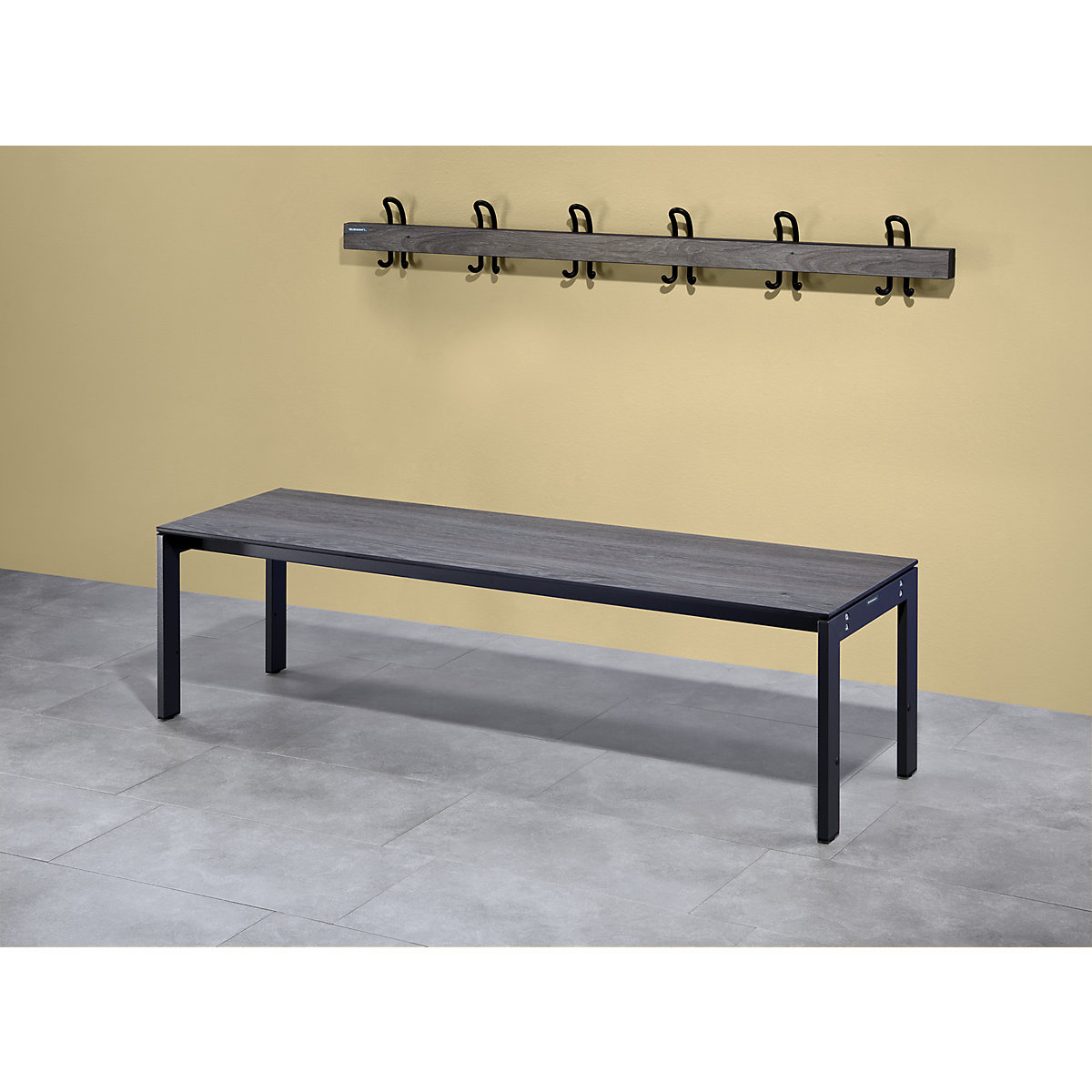 Changing room bench with steel frame – eurokraft pro (Product illustration 11)-10