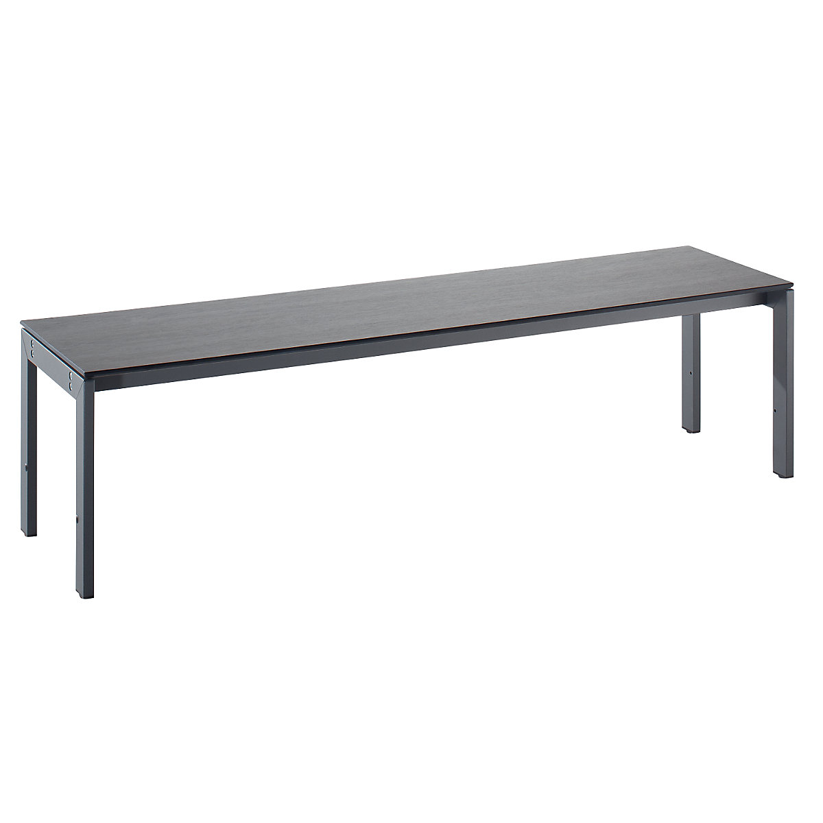 EUROKRAFTpro – Changing room bench with steel frame, LxHxD 1500 x 415 x 400 mm, oak silver seat