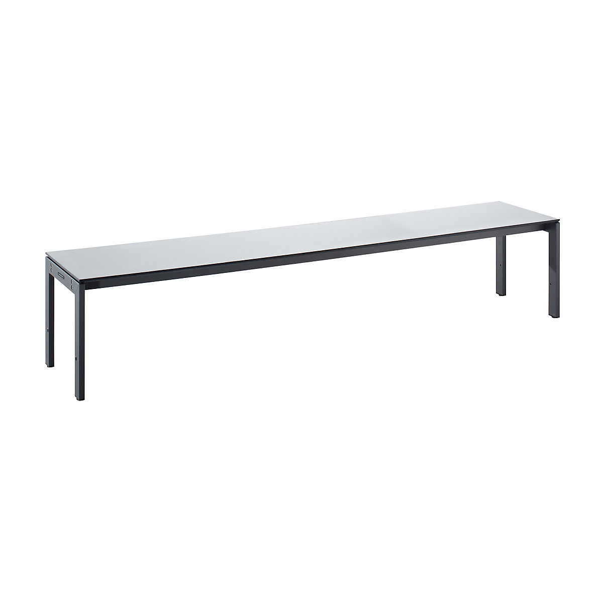 EUROKRAFTpro – Changing room bench with steel frame, LxHxD 2000 x 415 x 400 mm, light grey seat