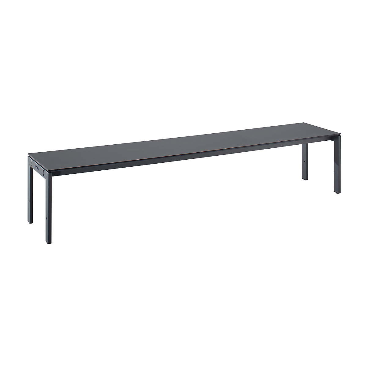 EUROKRAFTpro – Changing room bench with steel frame, LxHxD 2000 x 415 x 400 mm, basalt grey seat
