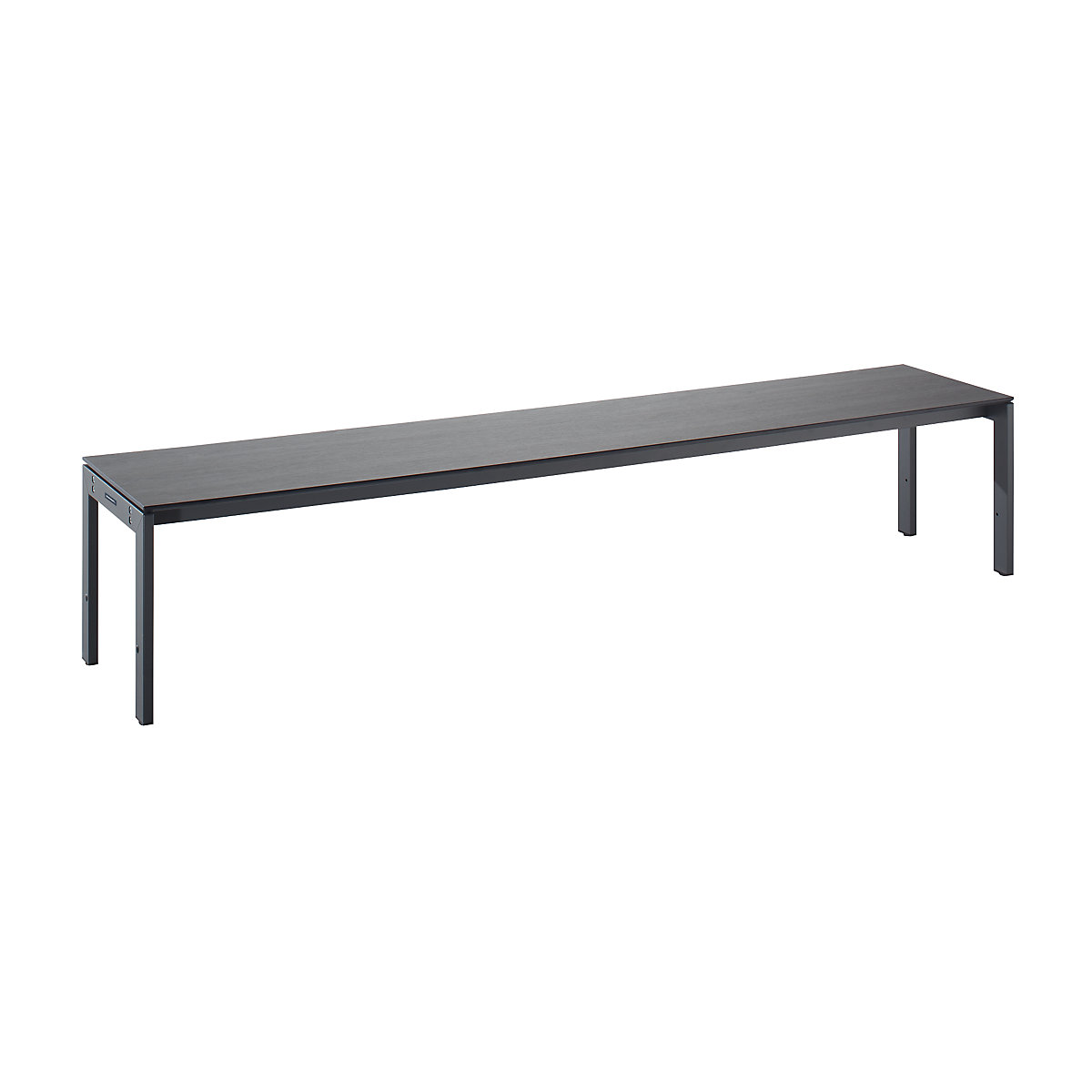 EUROKRAFTpro – Changing room bench with steel frame, LxHxD 2000 x 415 x 400 mm, oak silver seat