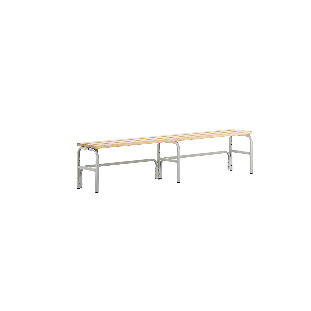 Sypro – Cloakroom bench, single sided, length 1500 mm, light grey