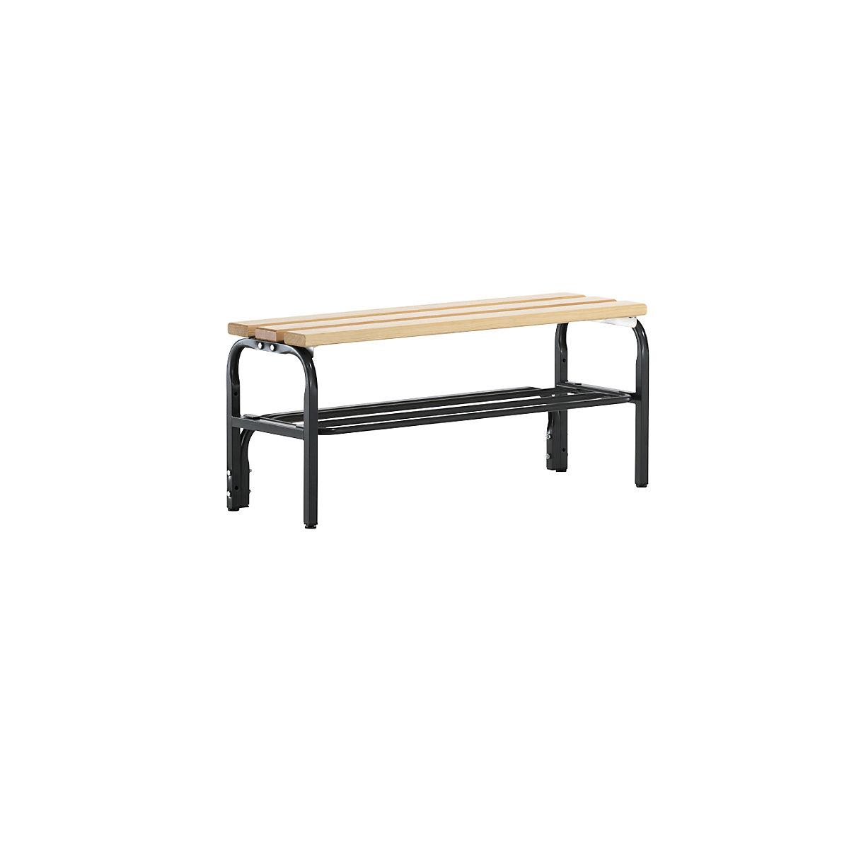 Sypro – Cloakroom bench, single sided, with shoe rack, length 1015 mm, charcoal