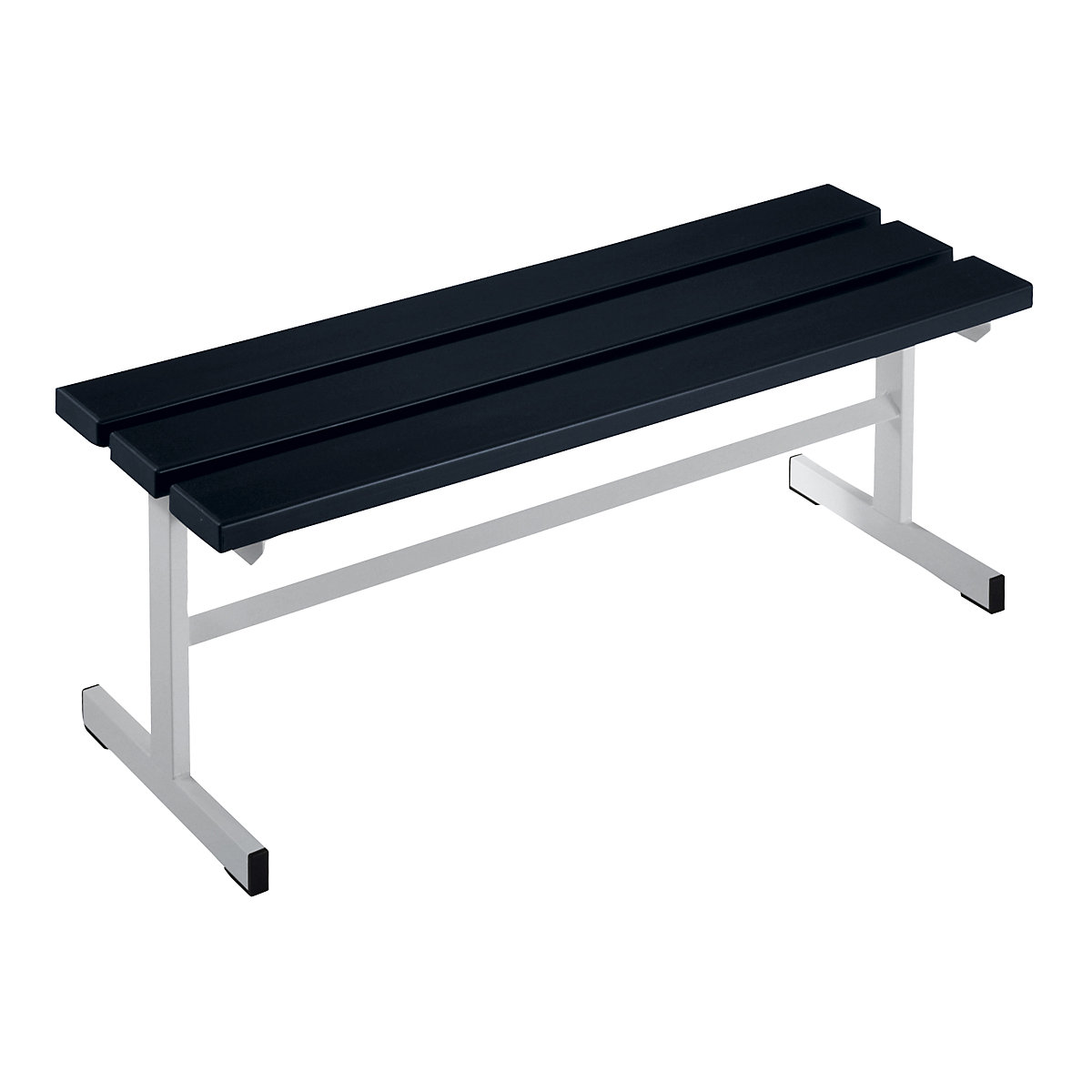 Wolf – Cloakroom bench, single sided seat, black, 1000 mm length