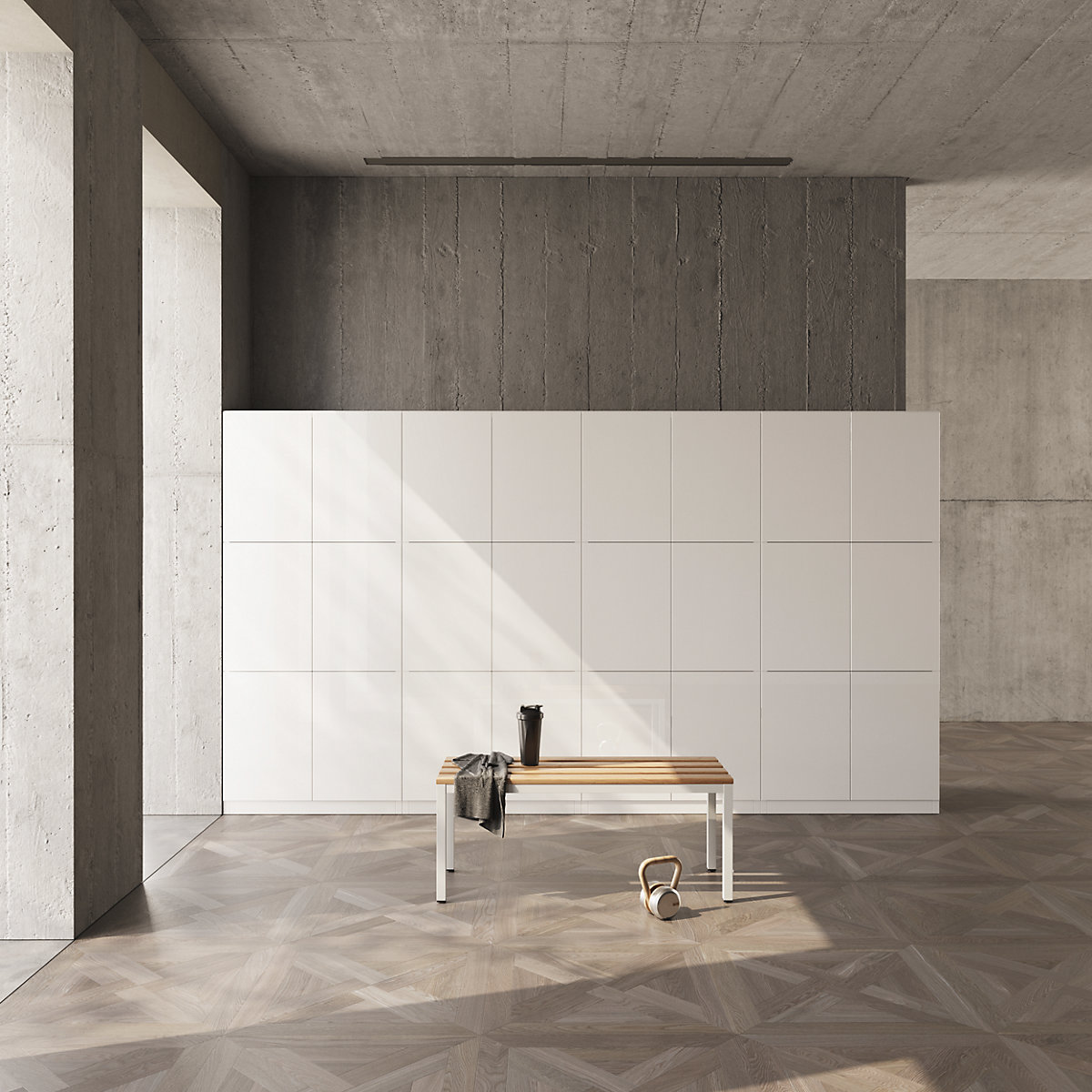 Cloakroom bench, single sided – eurokraft basic (Product illustration 2)-1