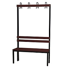 4 double-prong hooks, brown