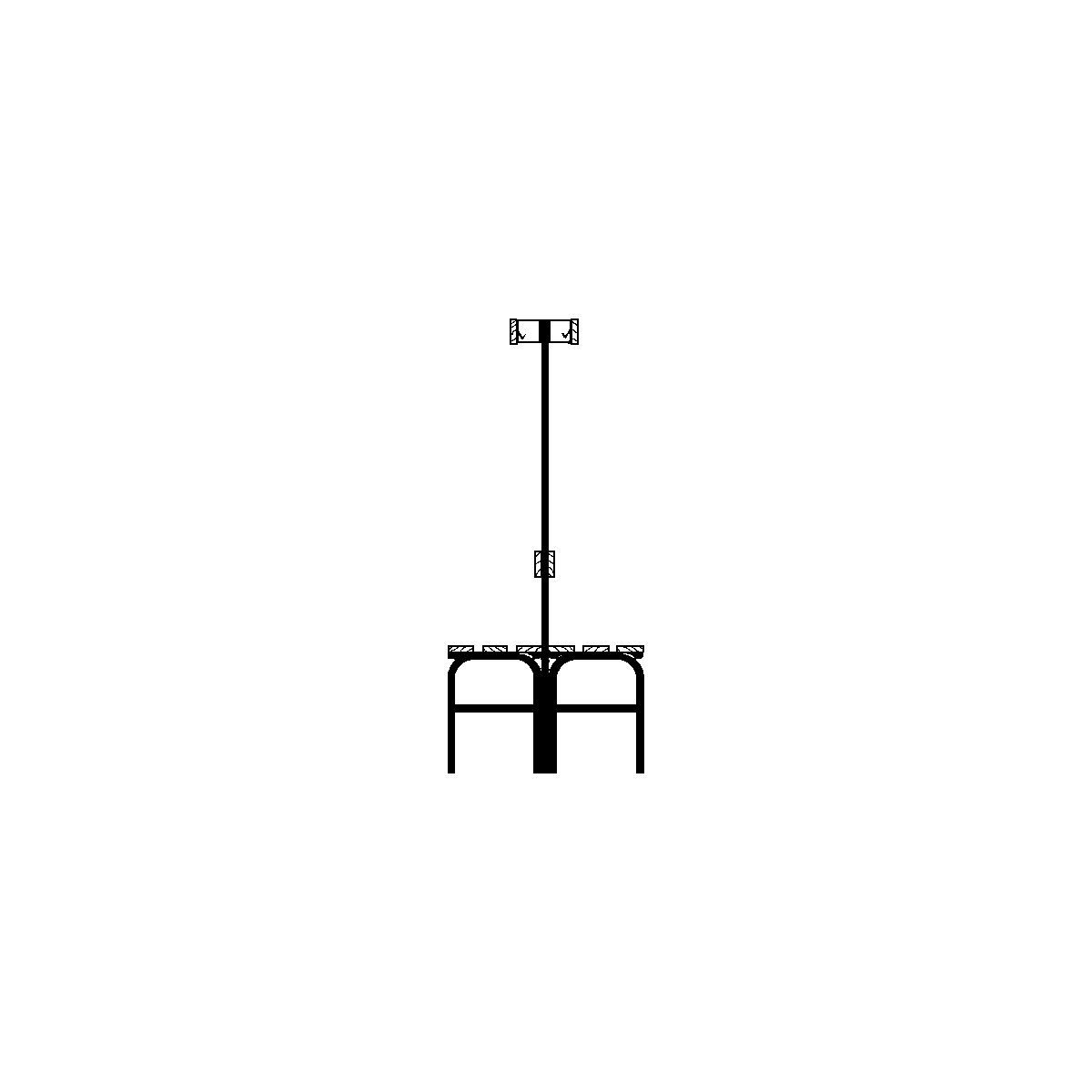 Sypro – Cloakroom bench with hook strips (Product illustration 5)