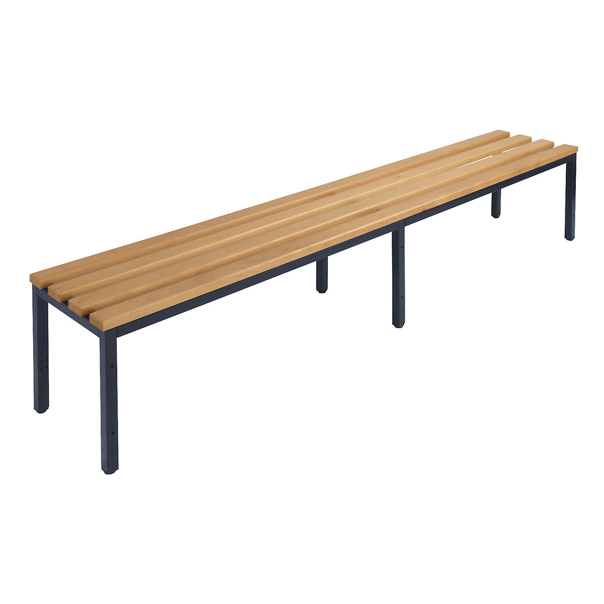 Wolf – Cloakroom bench without back rest, beech wood slats, length 2000 mm