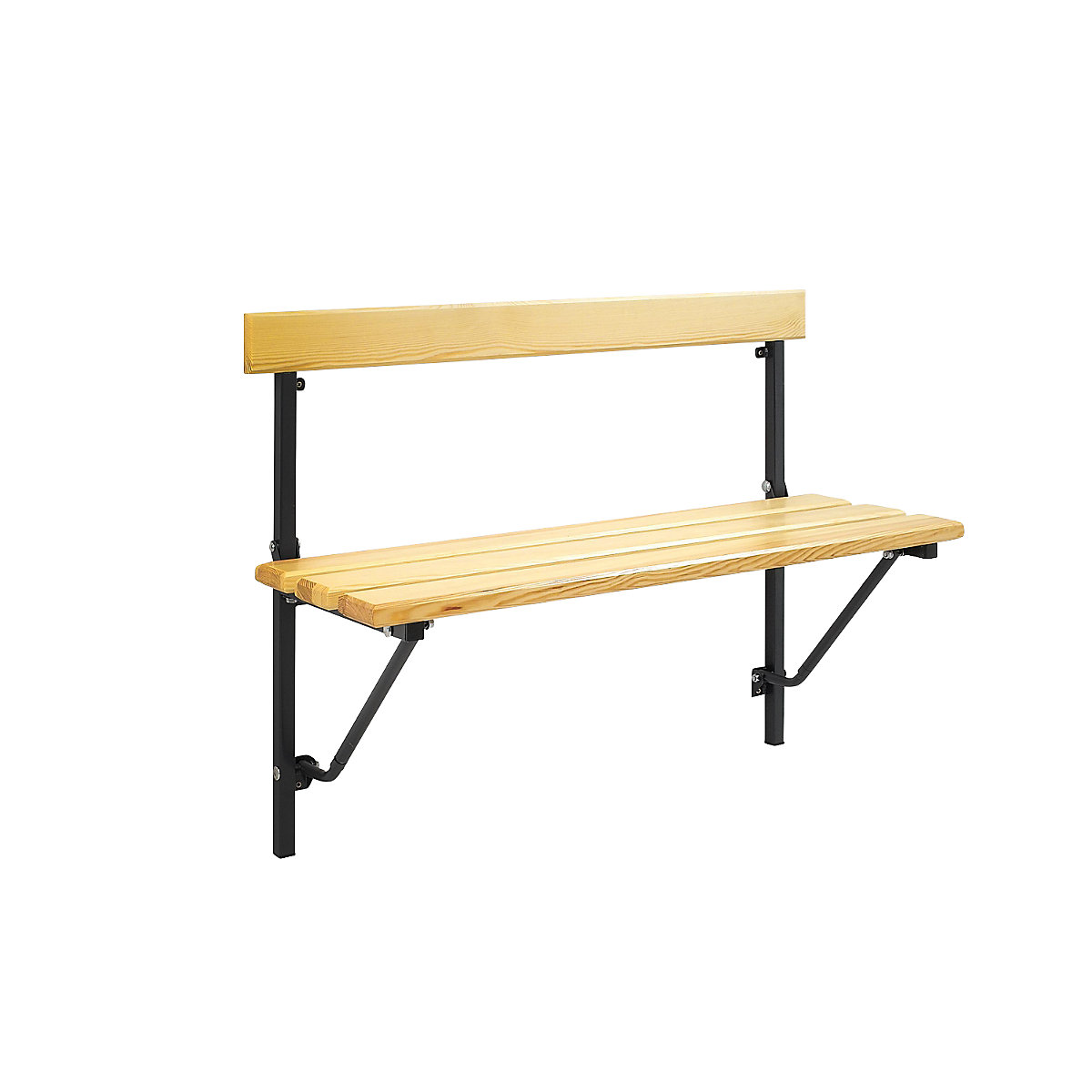 Sypro – Folding wall-mounted bench, folding, fixed length 1200 mm, with wooden slats